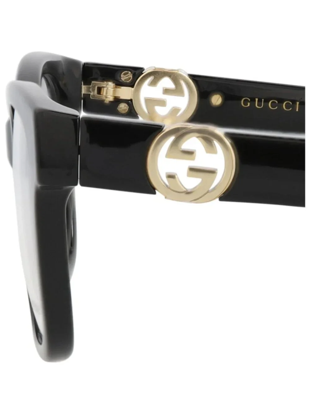 New Gucci Women's Eyeglasses Square Rectangle Injection Frame Black Black